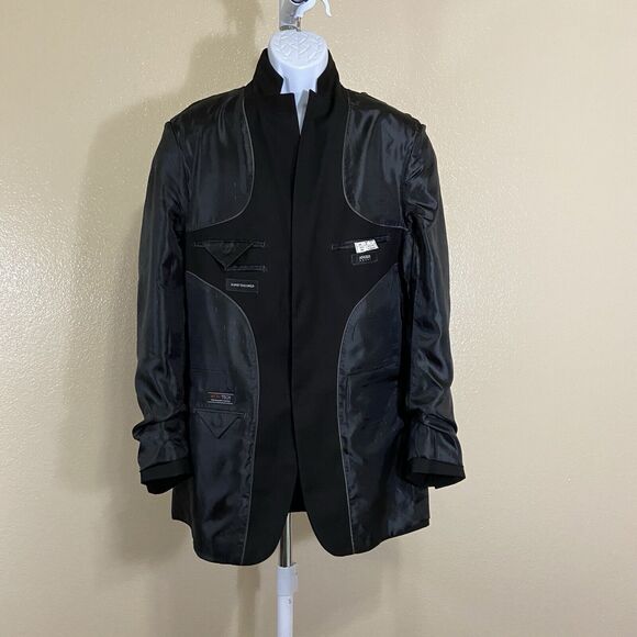 Angelo Rossi Solid Black Hand Tailored Performance Stretch Blazer Men’s 40L - Picture 3 of 16